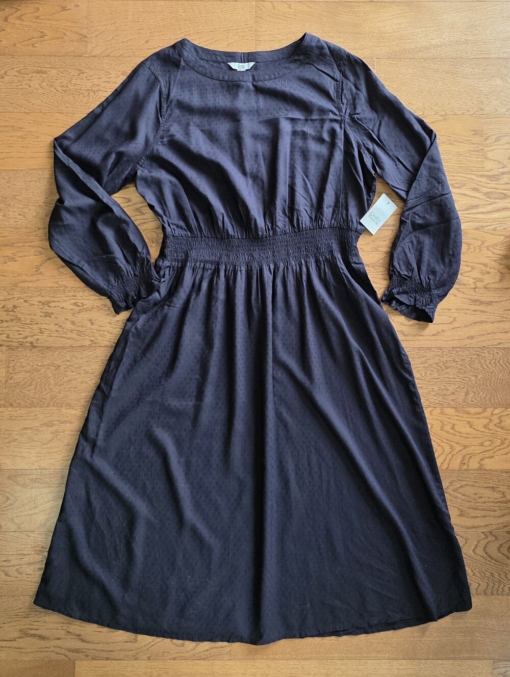 Croft & Barrow Midi Dress Black Long Sleeve XL NWT